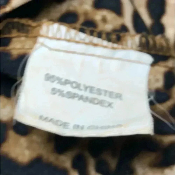 Huguest Leopard Ruffle Deep Drop Neckline Mini Dress with Belt Tie - Picture 8 of 9